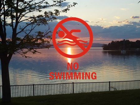 No swimming